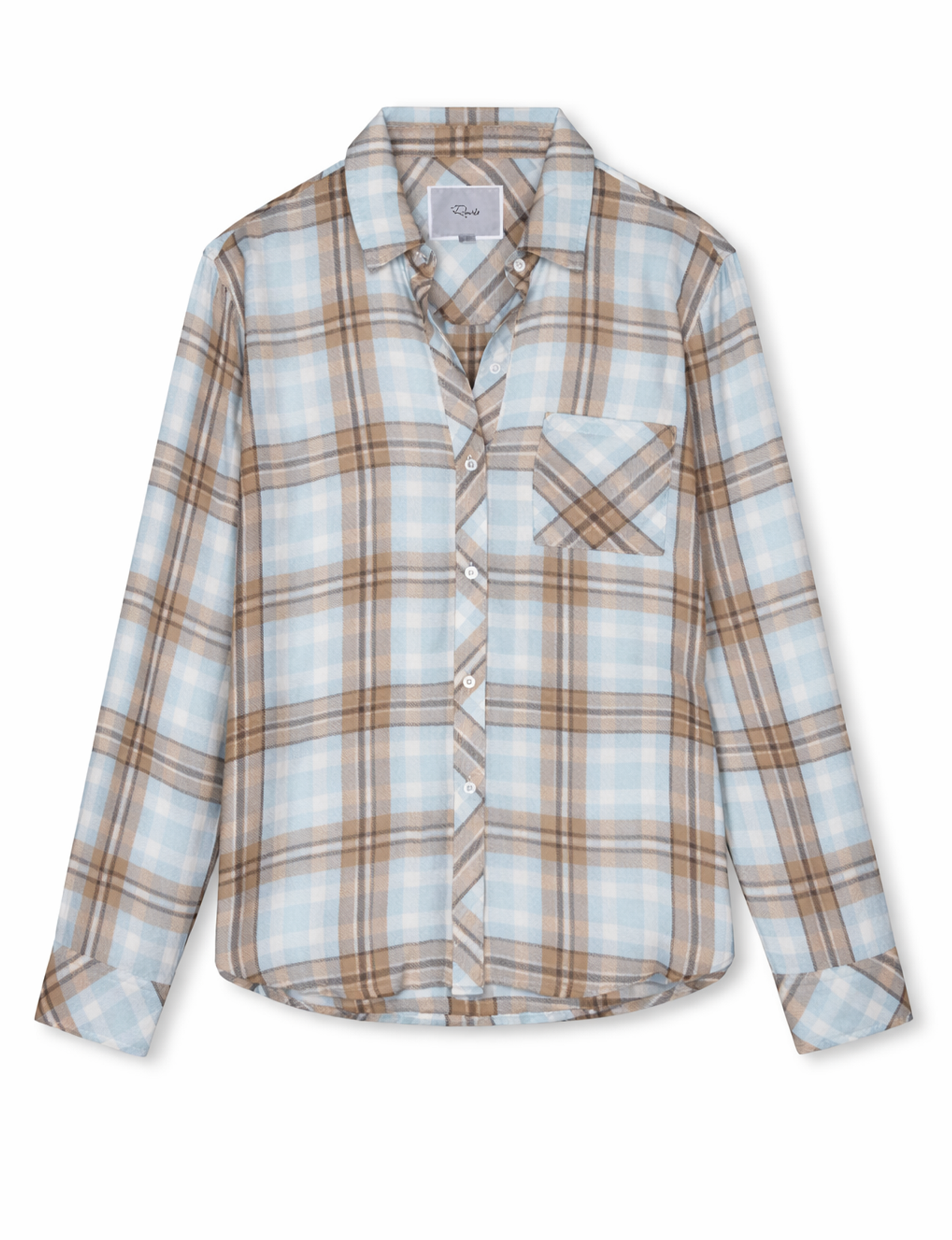 Hunter Plaid Flannel, Chambray/Ivory Dune