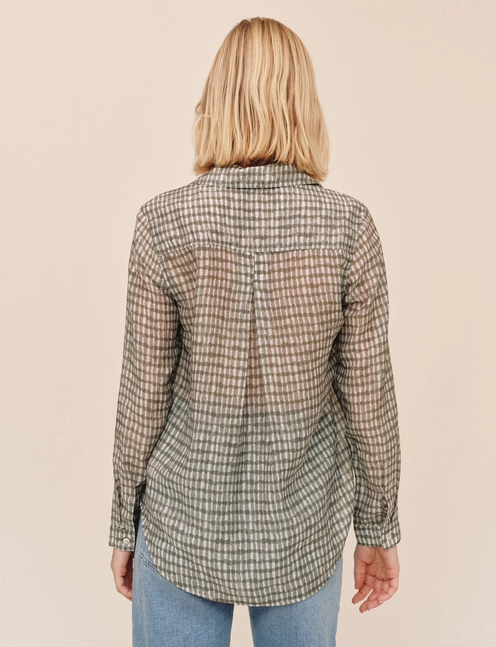 Button Down Shirt, Olive/Gingham