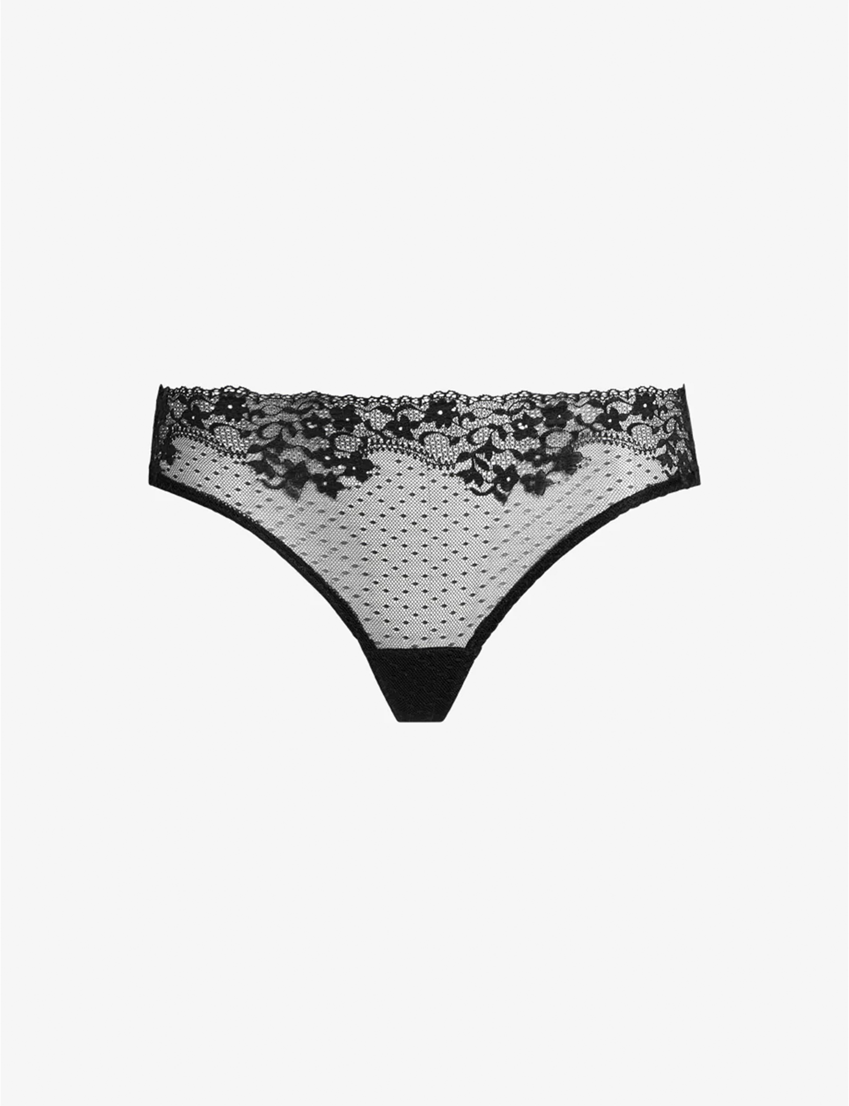 Double Take Lace Thong, Black