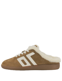 Easter Fuzzy Backless Sneakers, Tobacco/White