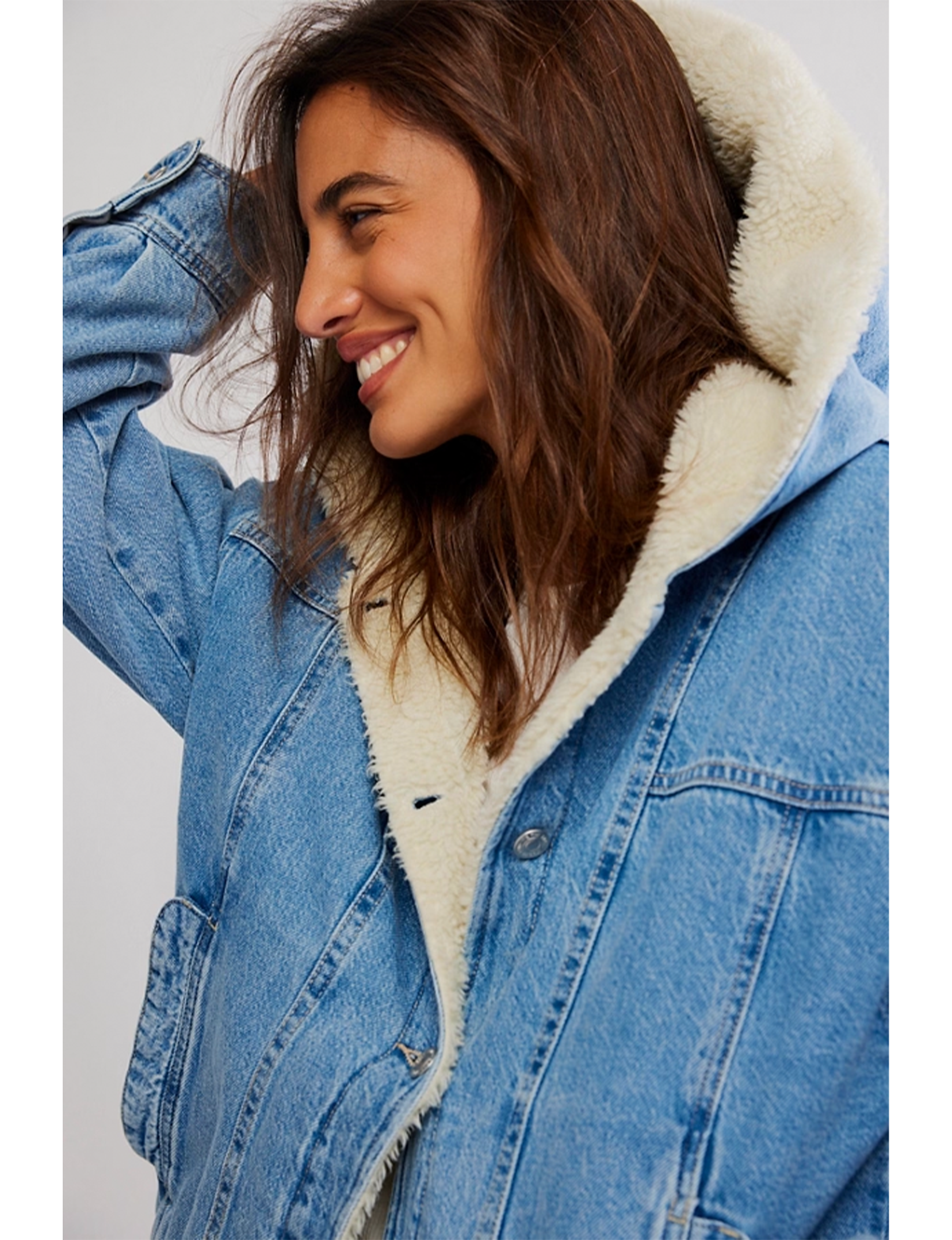 Asher Cozy Denim Jacket, Snowdrift Wash