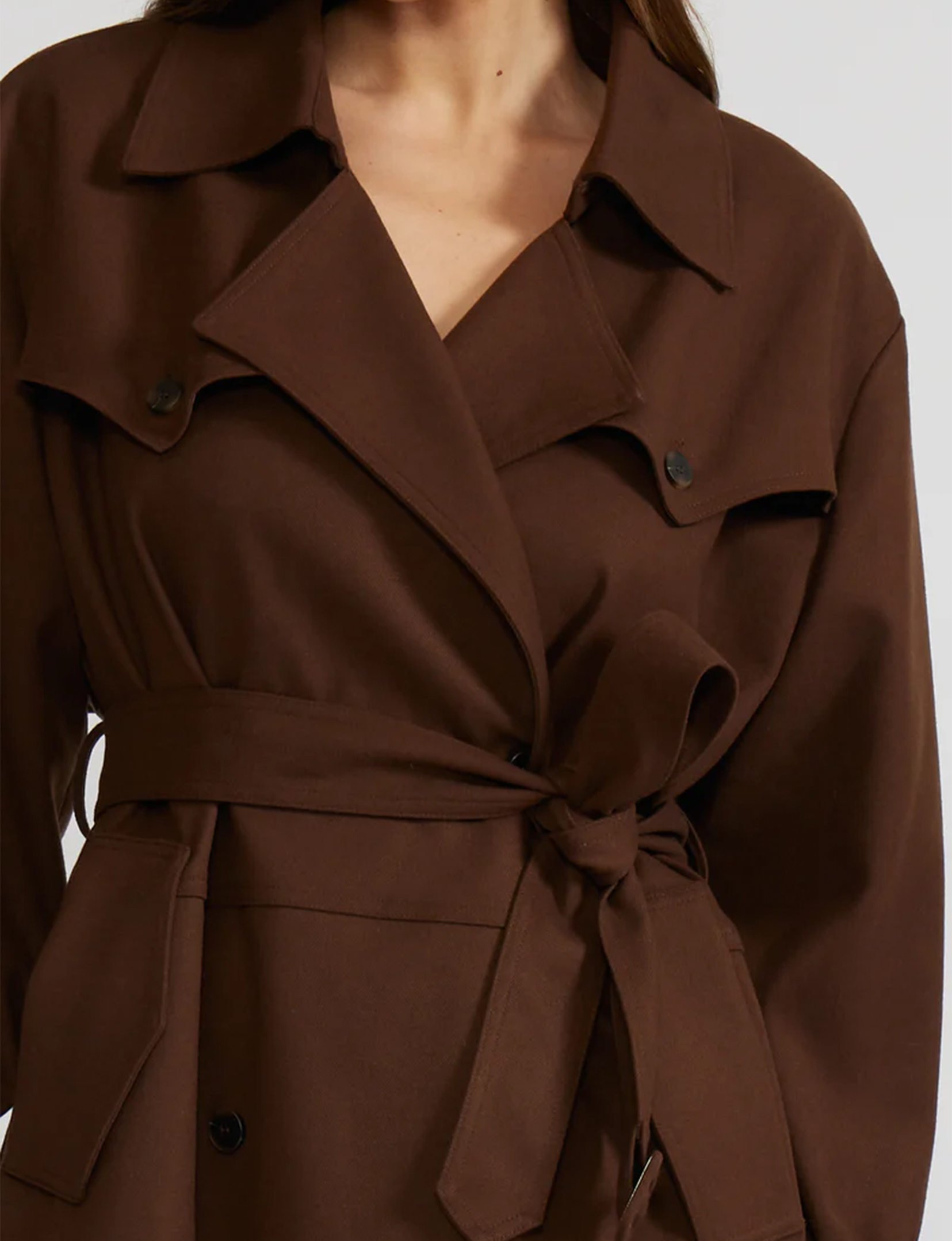 Allen Trench Coat, Brown