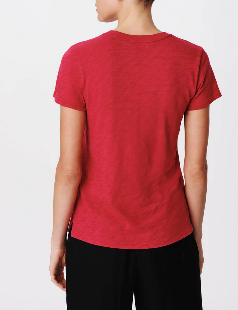 Slub Jersey Schoolboy Crew Tee, Rubellite