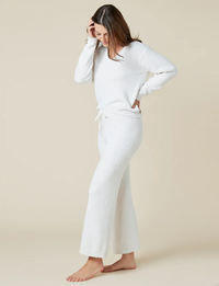 Solid Marshmallow V-Neck Lounge Set, Almond