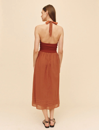 Damla Halter Dress, Red Sand
