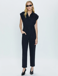 Rosie Shoulder Pad Jumpsuit, Fade To Black