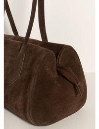Sierra Shoulder Bag, Chocolate Suede