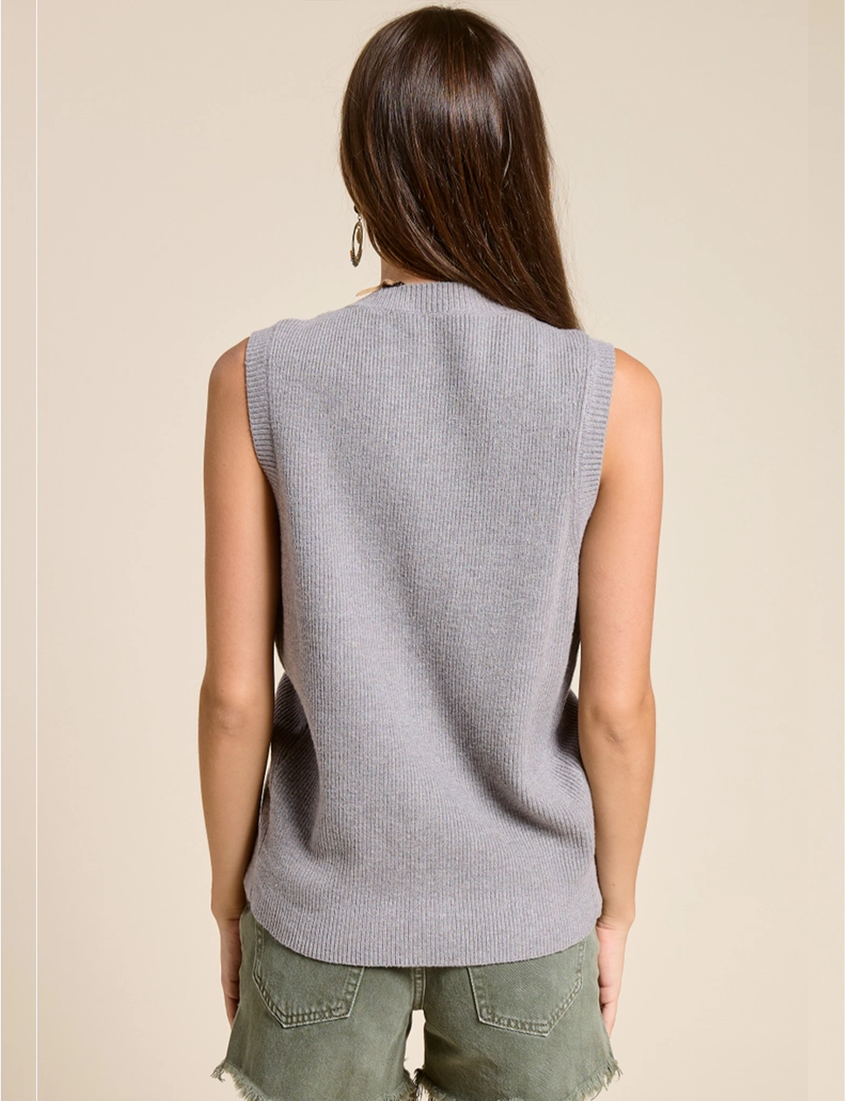 Vicki Sweater Vest, Heather Grey
