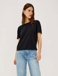Cotton Cashmere SS Tee, Black