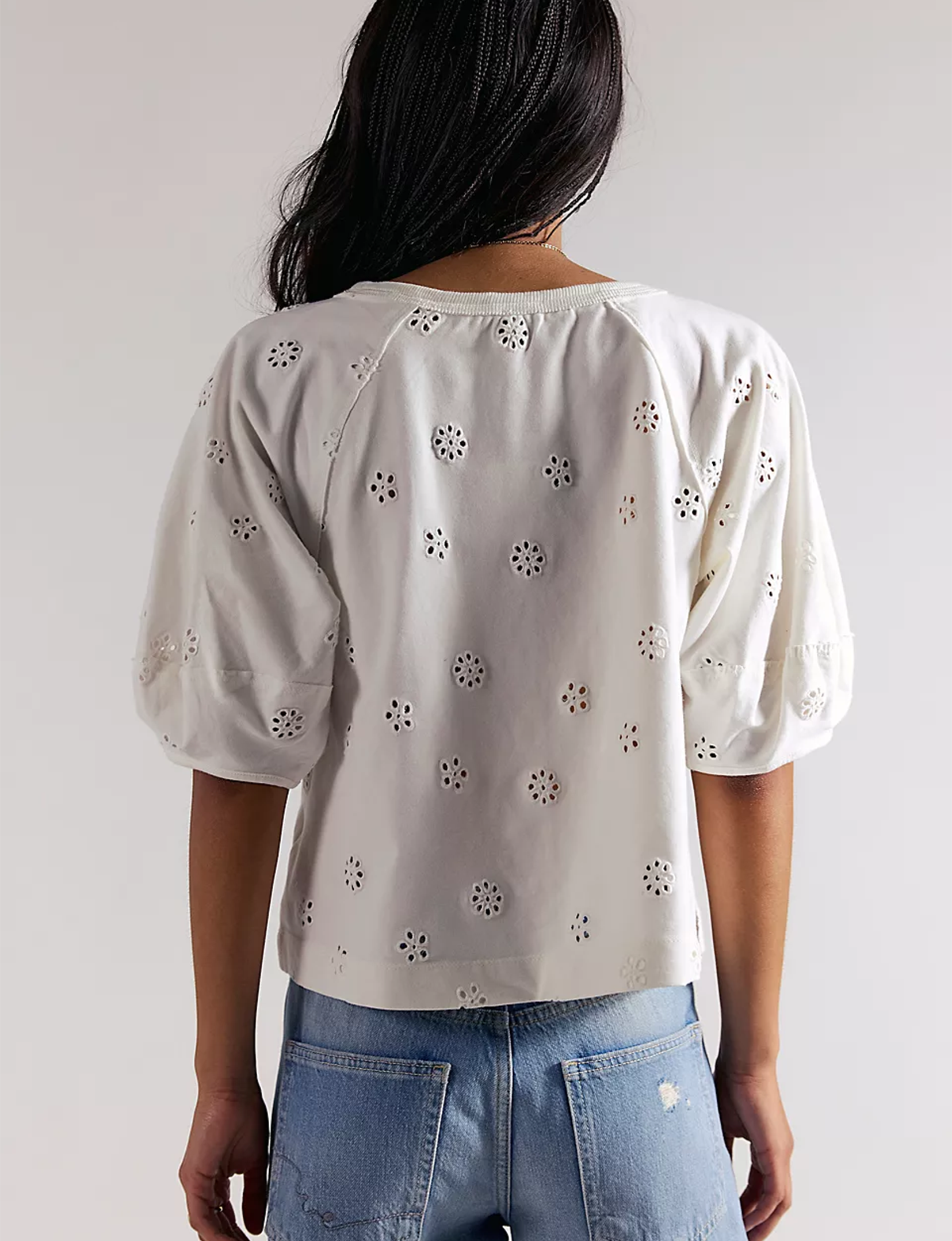 Jessie Eyelet Tee, Whisper White
