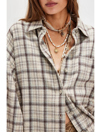 Ashley Plaid Shirt, Ivory Combo/Krista Shad