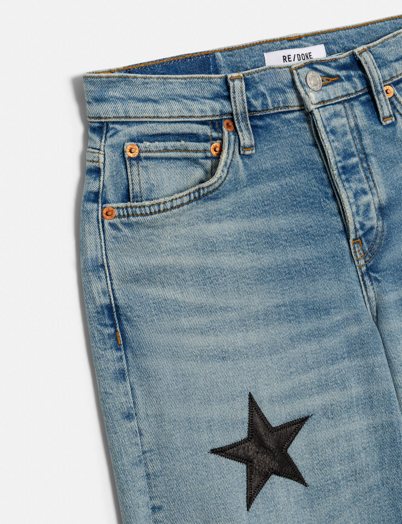 Mid Rise Wide Leg, Opal Indigo Star