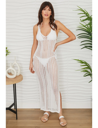 Crochet Maxi Dress, White