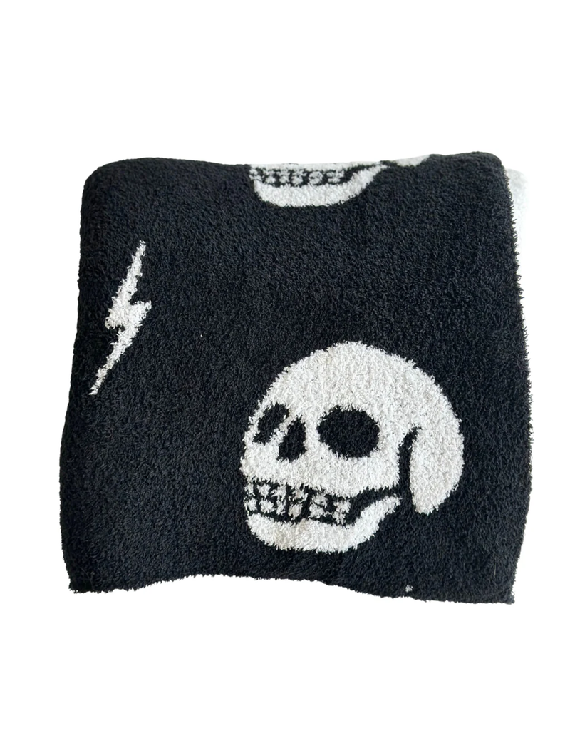 Skull & Bolt Luxe Home Blanket, Black/White