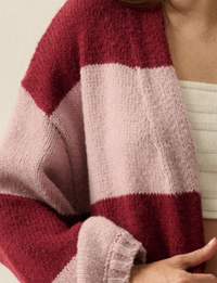 Colorblock Duster, Burgundy/Aubergine