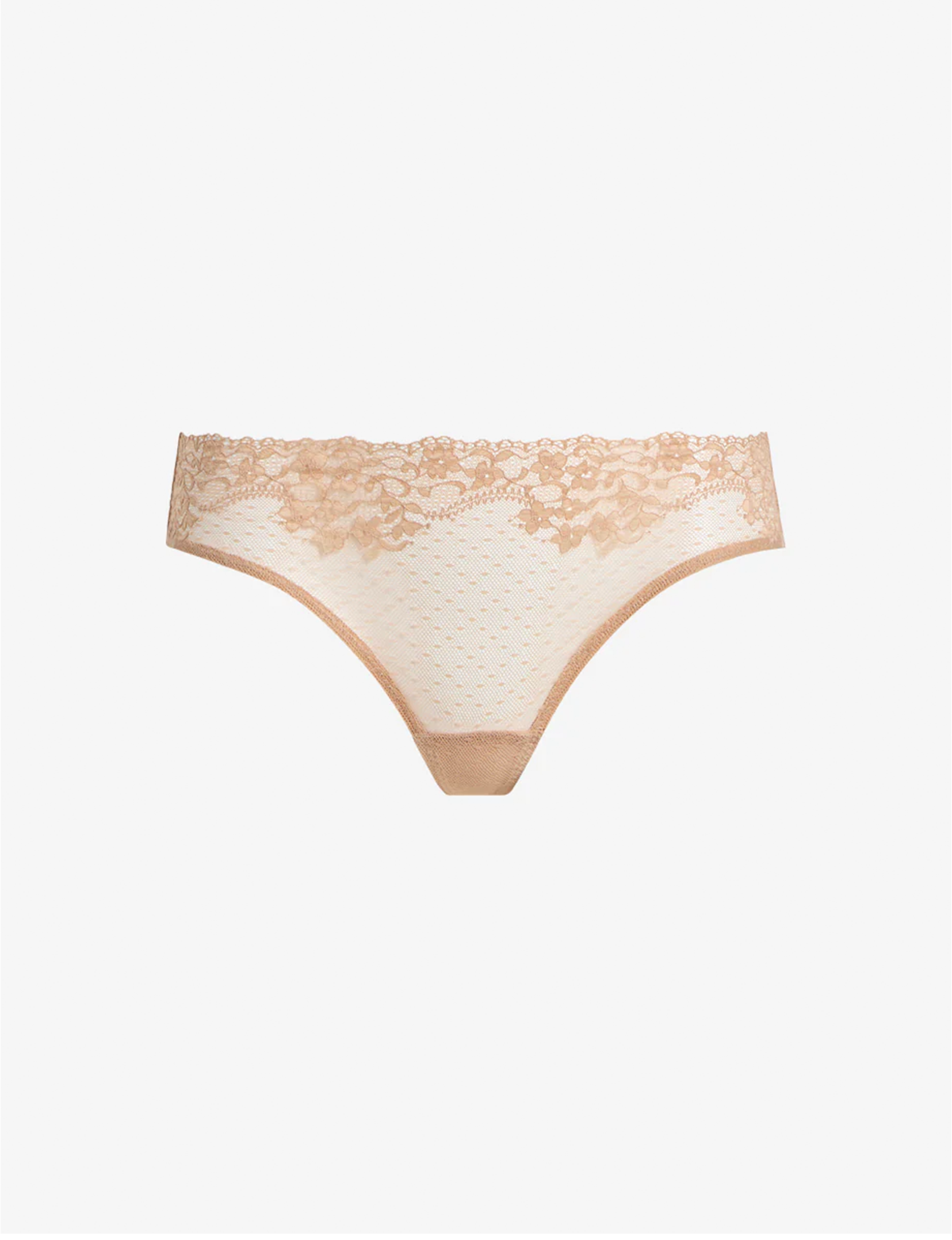 Double Take Lace Thong, Beige