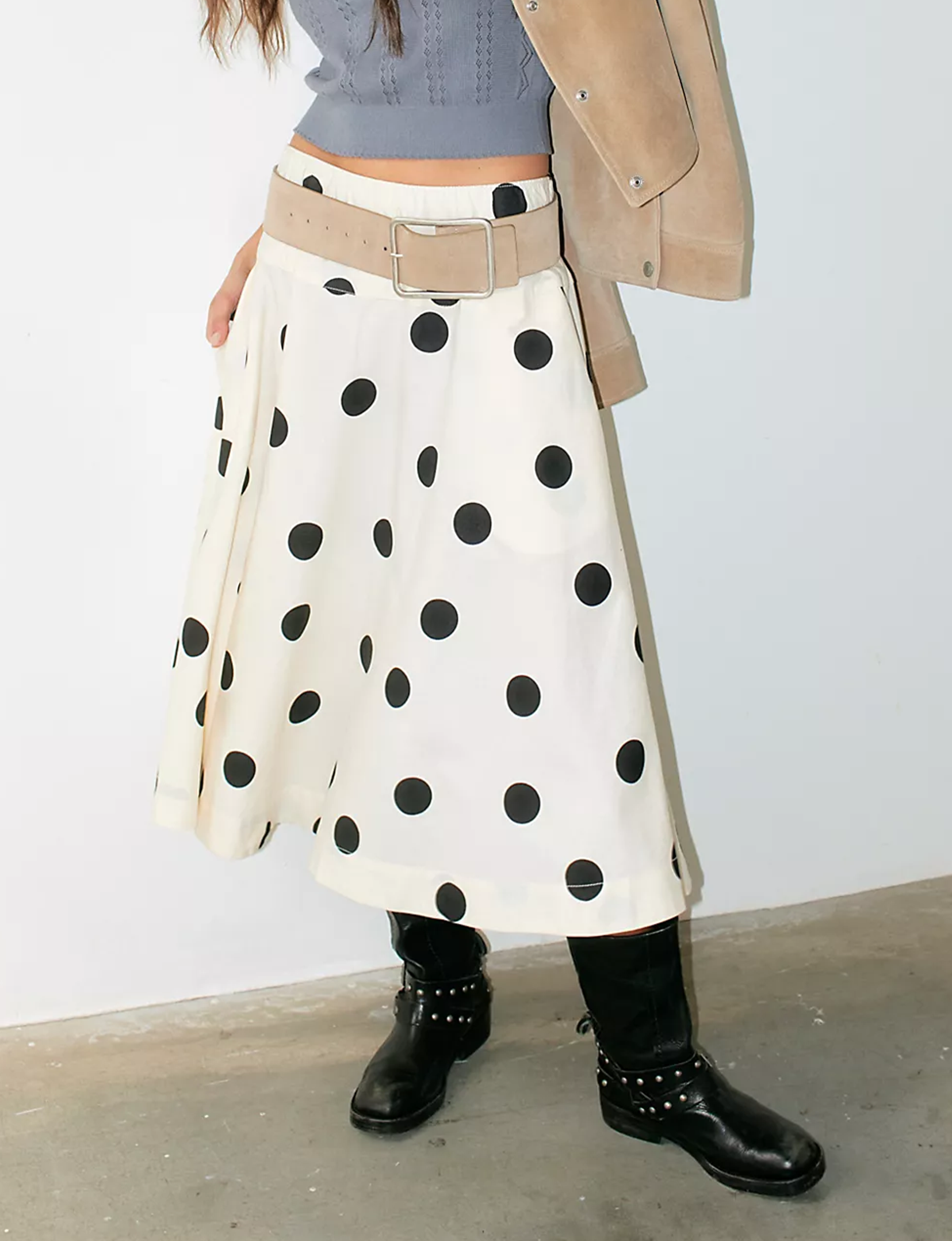 Betty Drop-Waist Skirt, Clean Ivory/Combo