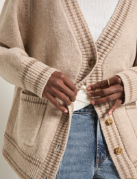 Island Cardigan, Heather Cream