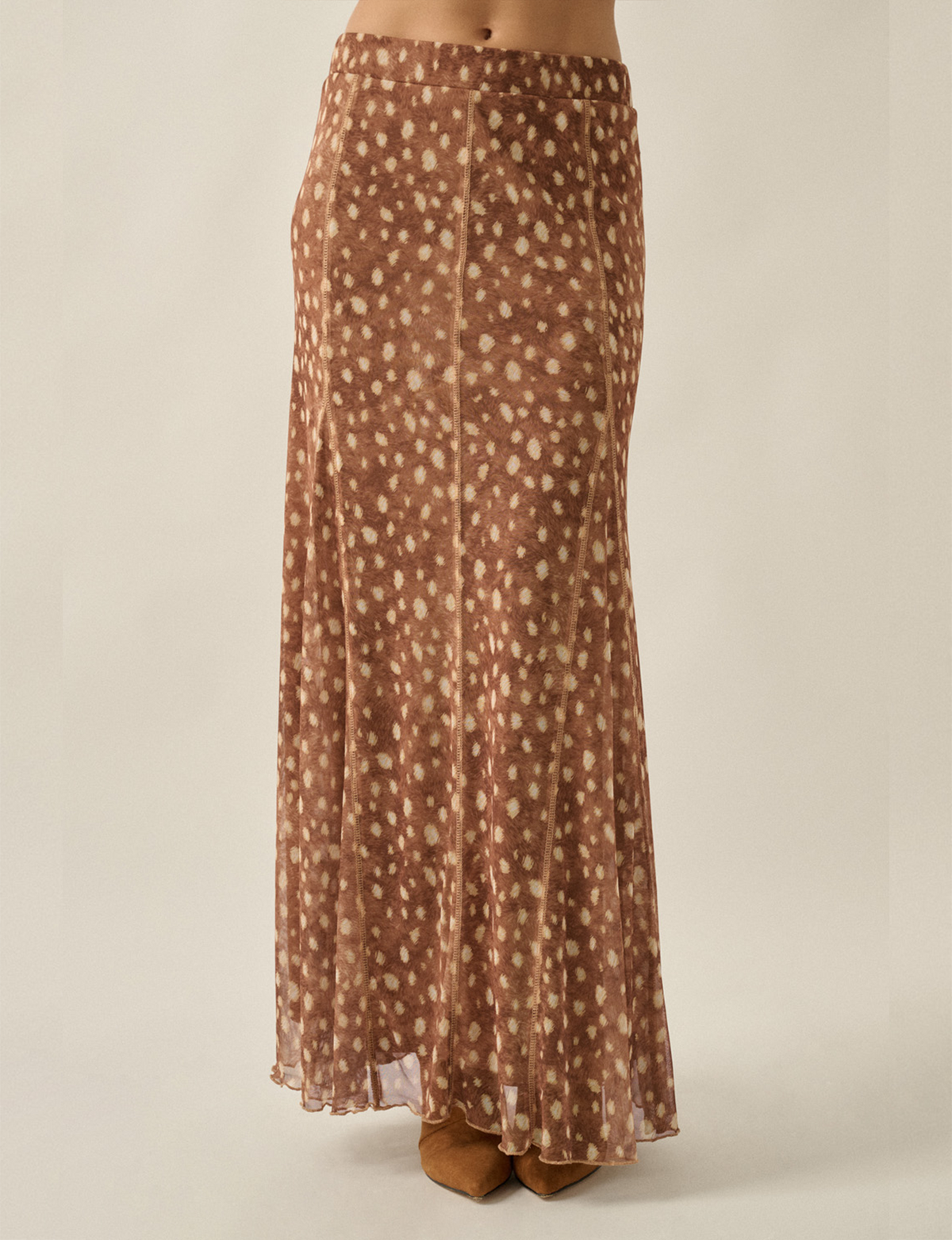 Antelope Maxi Skirt, Polka Dot/Taupe