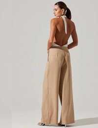 Aryn Jumpsuit, Khaki/White