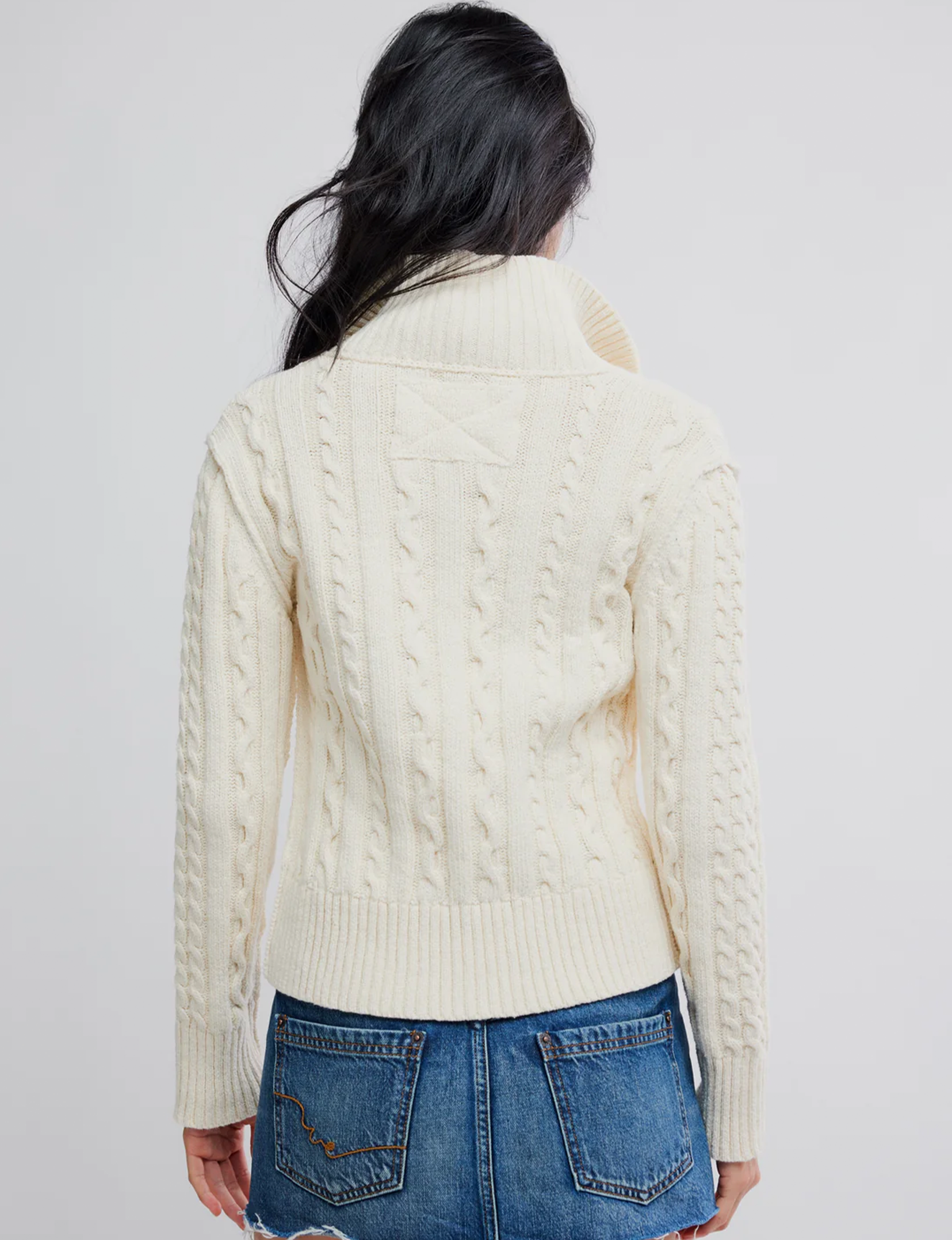 WTF Cable Collar Cardi, Ivory