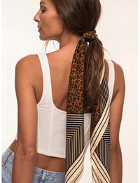 Leopard Stripe Scarf, Brown