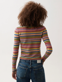 Madison L/S Crew Sweater, Multi Stripe