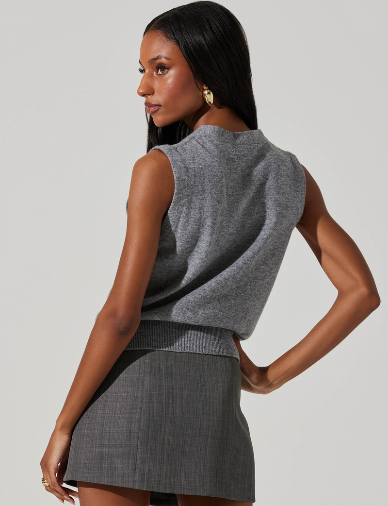 Eira Sweater Vest, Heather Grey