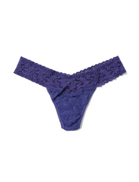 Signature Lace Low Rise Thong, Deep Sleep Blue