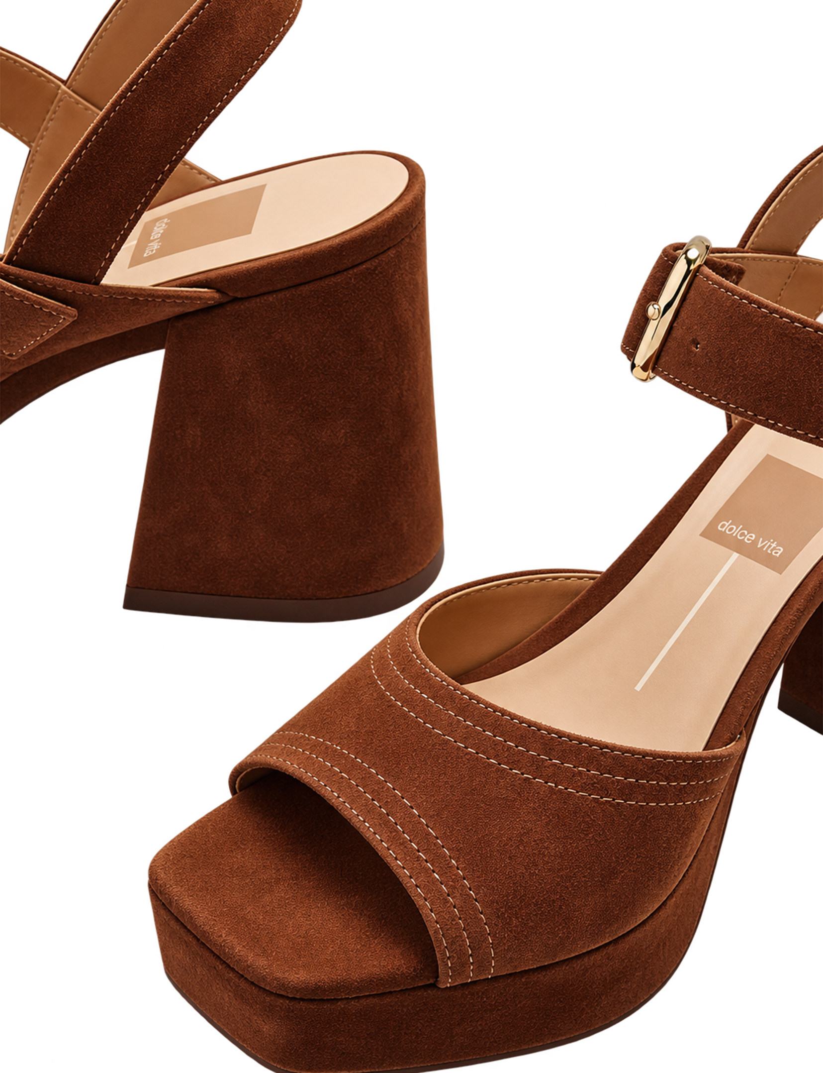 Fatima Platform Heel, Cocoa Suede