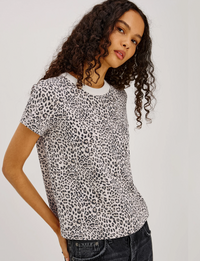 Girlfriend Tee, Ecru Cheetah