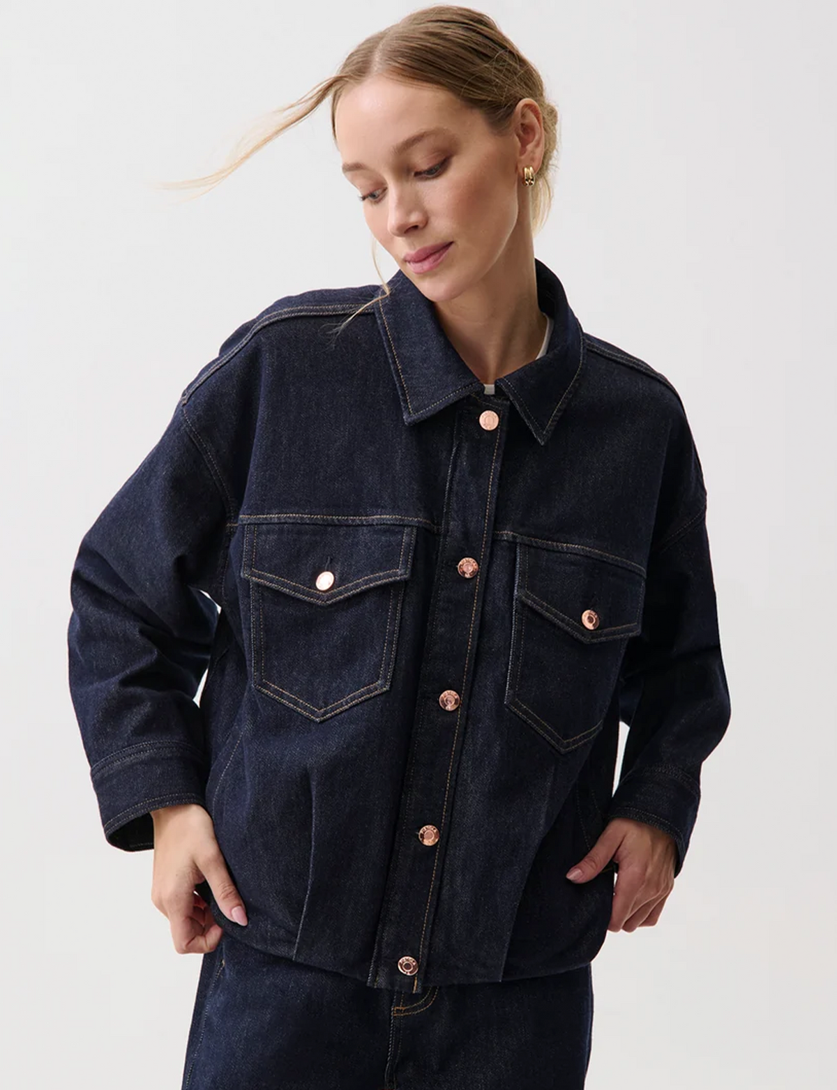 Bibi Blouson Trucker Jacket, Nightfall