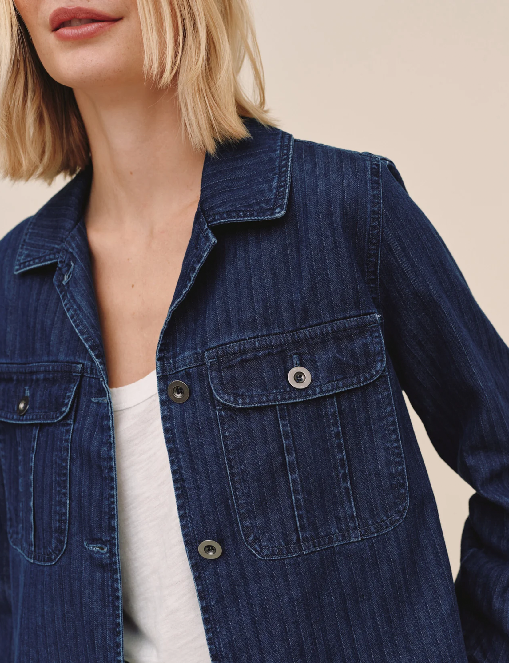Flap Pocket Utility Jacket, Herringbone Wash
