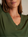 Hendrix V Neck Tee, Fern Green