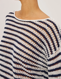 Evangeline Sweater, Navy Indigo/Stripe