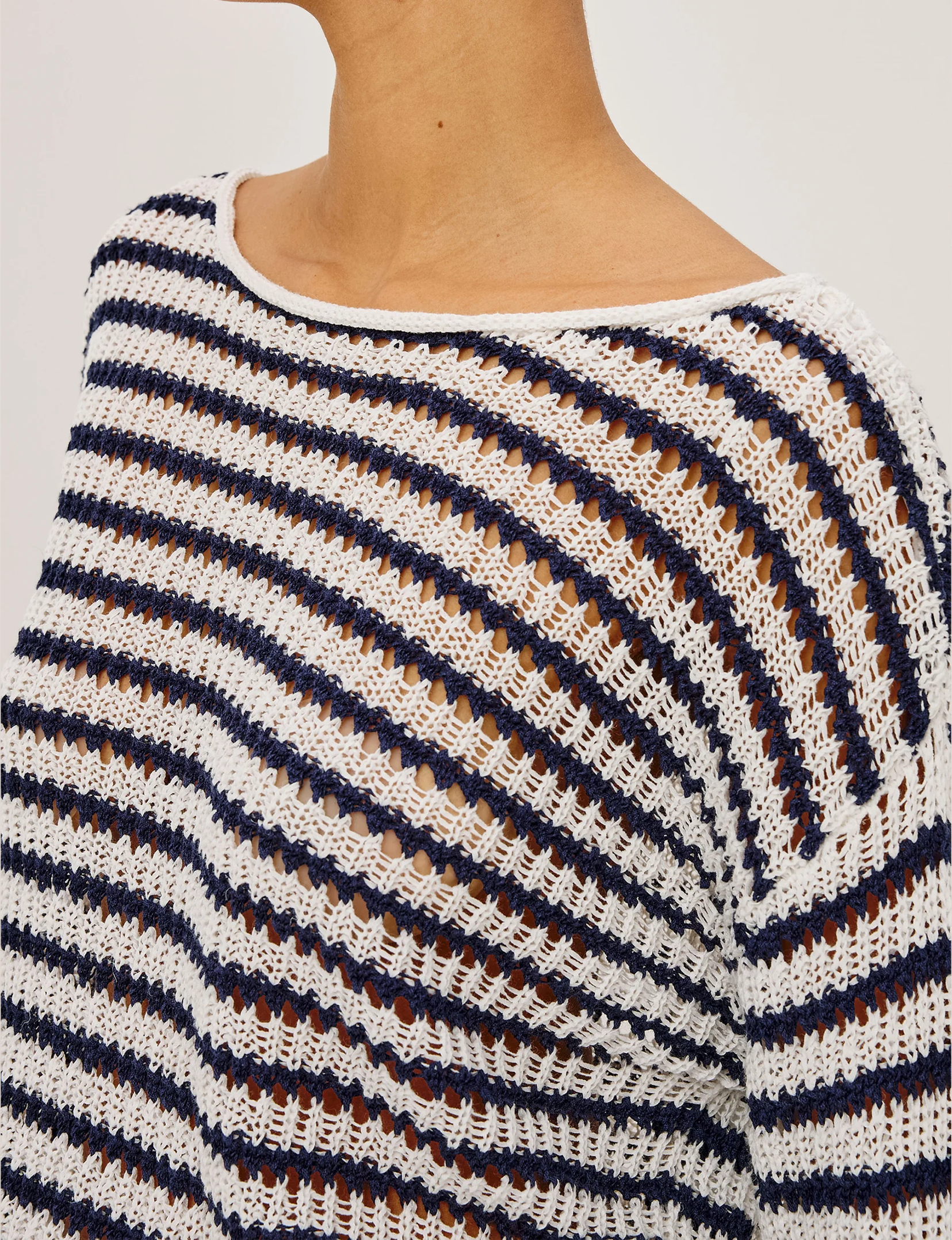 Evangeline Sweater, Navy Indigo/Stripe
