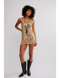 Midnight Kiss Mini Slip, Gold/Combo