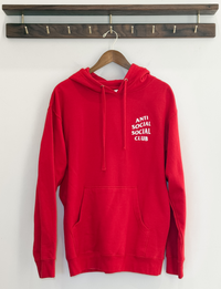 Anti Social Social Club Hoodie, Red/White
