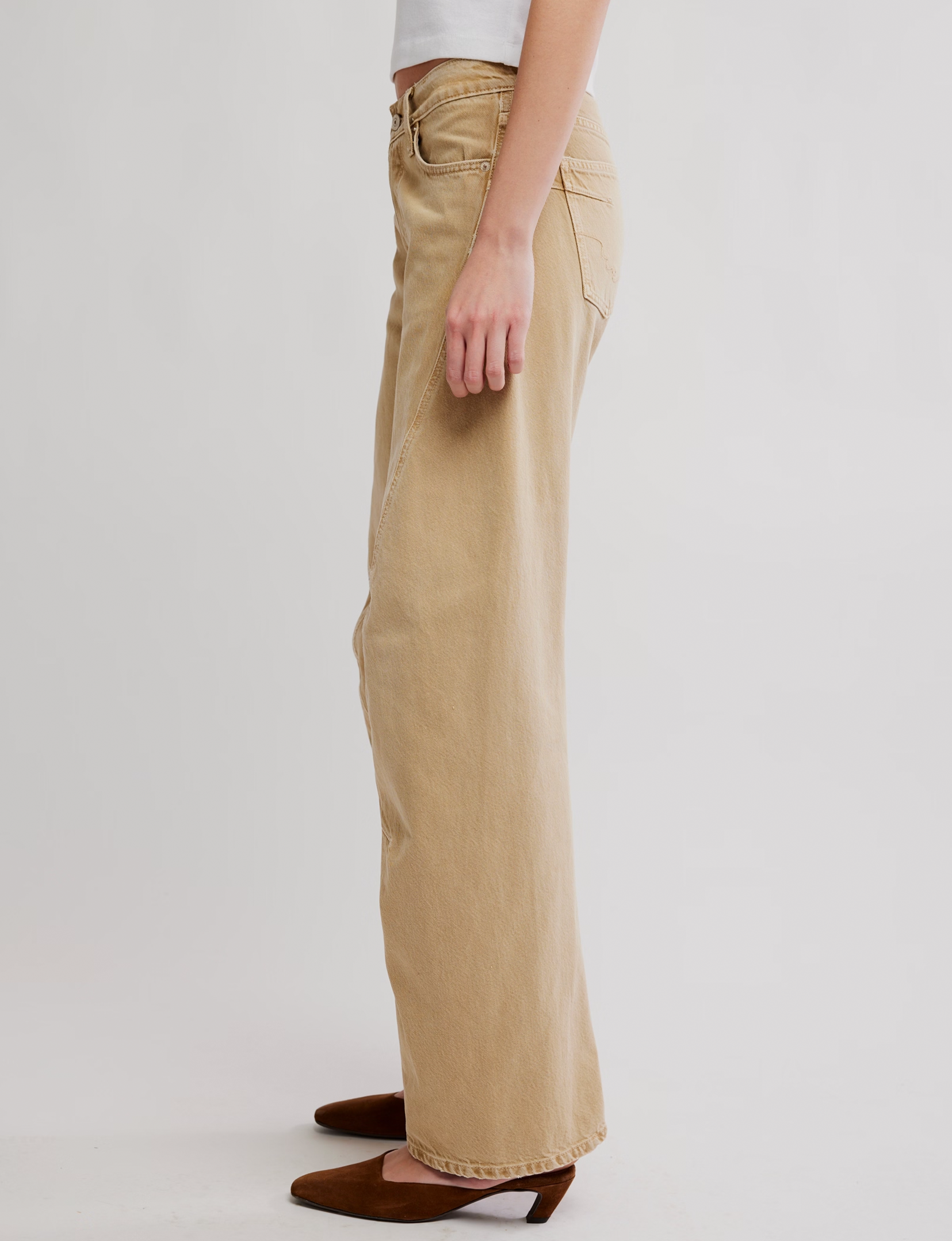 Fable Twisted Seam Jean, Oat Latte
