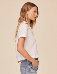 Short Flowy Shirt, White