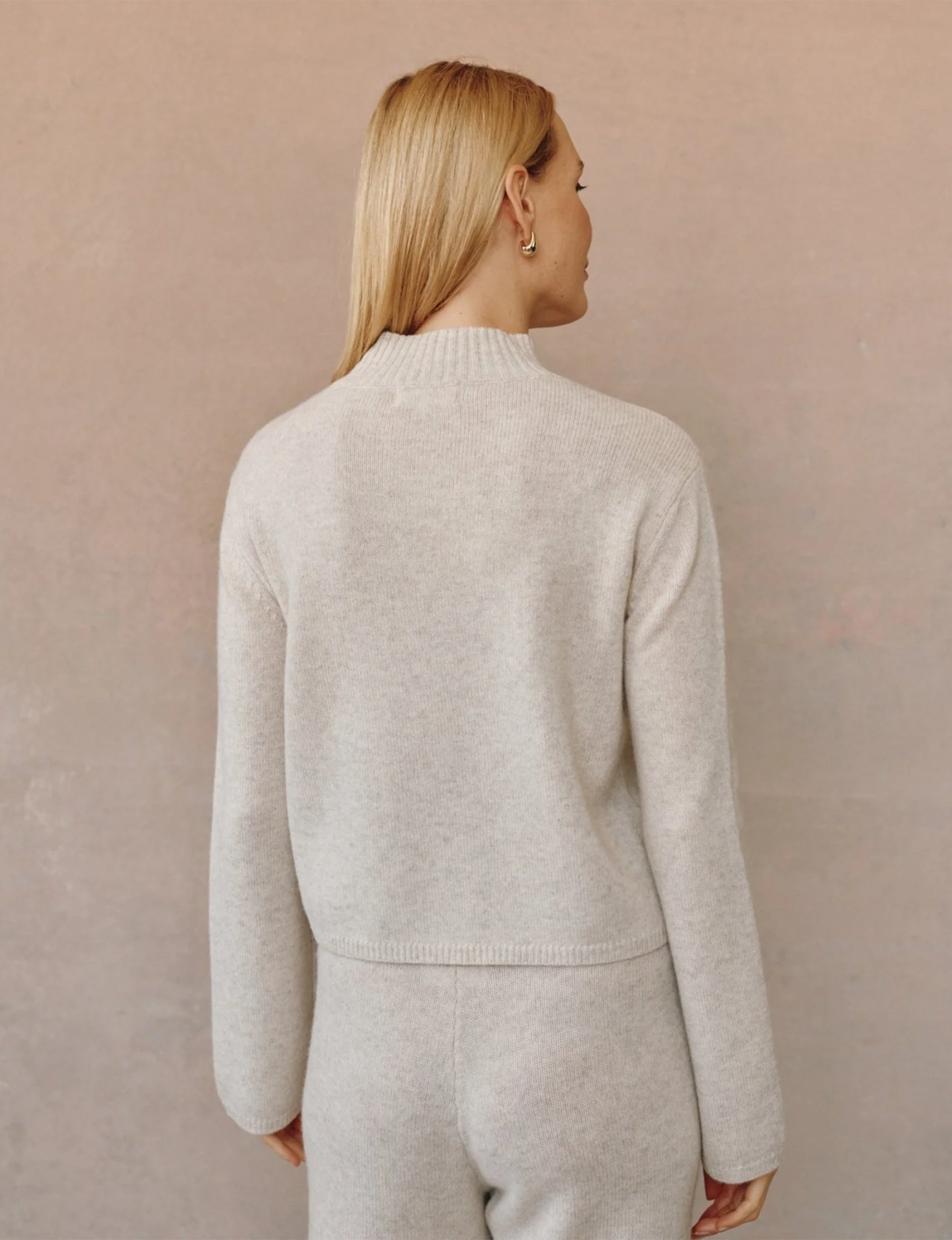 Mock Neck Sweater, Ivory Oat