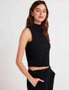 Mock Neck Top, Black