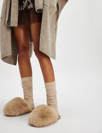 Snowball Slipper, Taupe Faux Fur