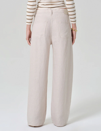 Brynn Linen Trouser, Pale Stone