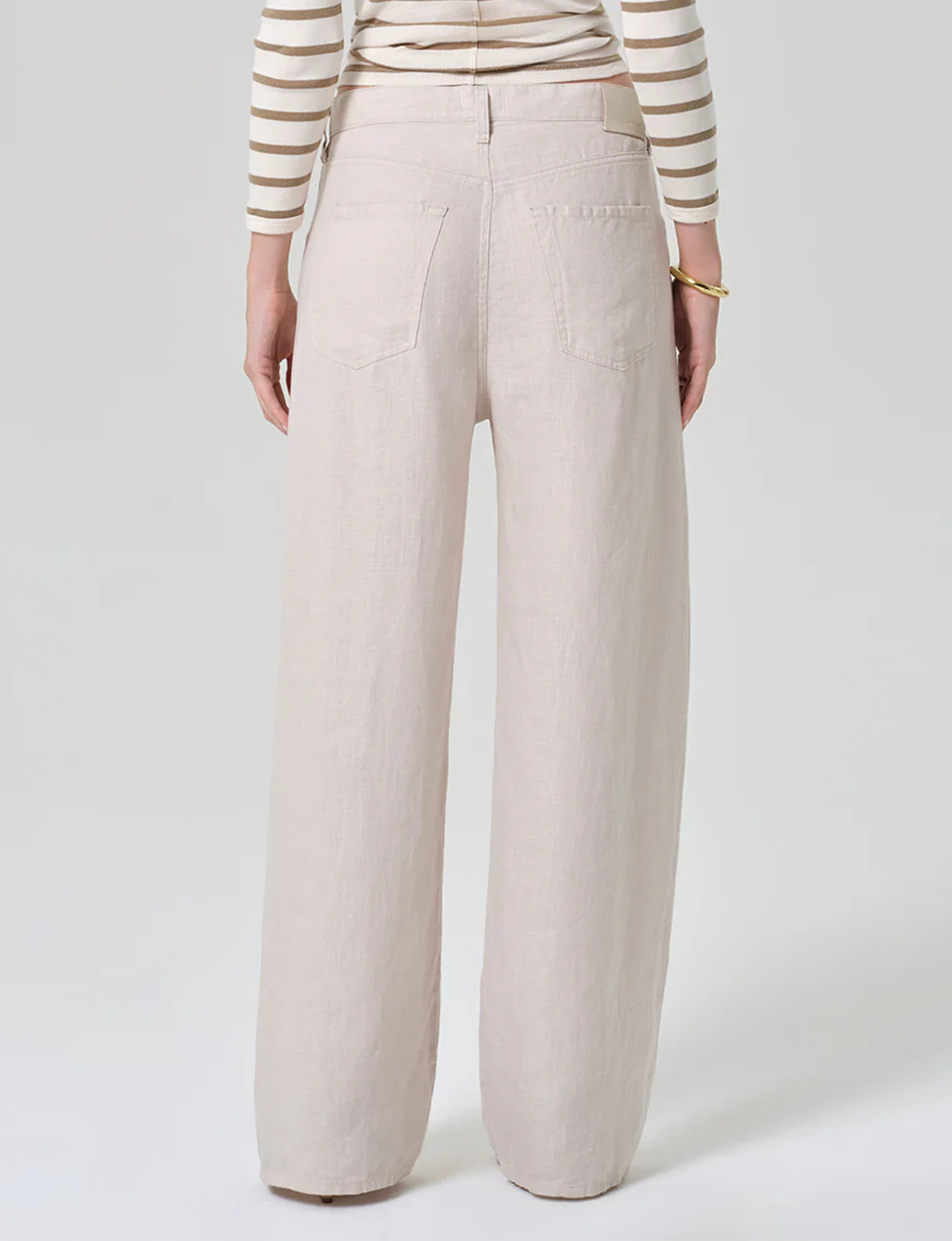 Brynn Linen Trouser, Pale Stone