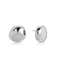 Polished Pebble Studs, Silver