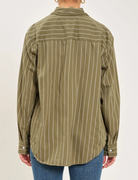 The Boyfriend Shirt, Grass/Ivory Stripe