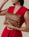 VIP Medium Handbag, Mahogany/Brushed Gold