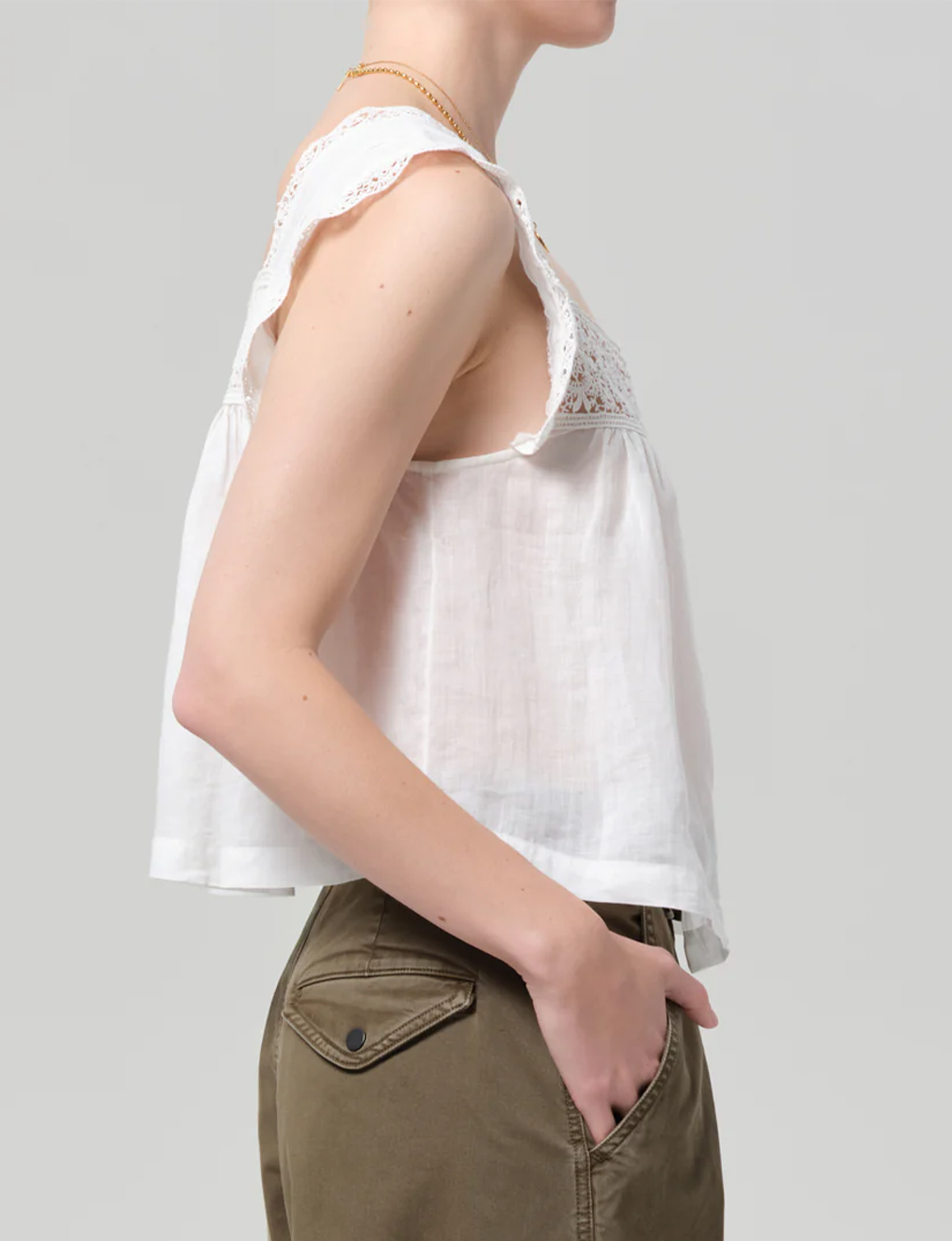 Mia Embroidered Top, White