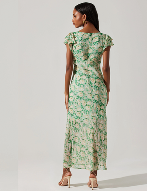 Maisy Dress, Green Floral
